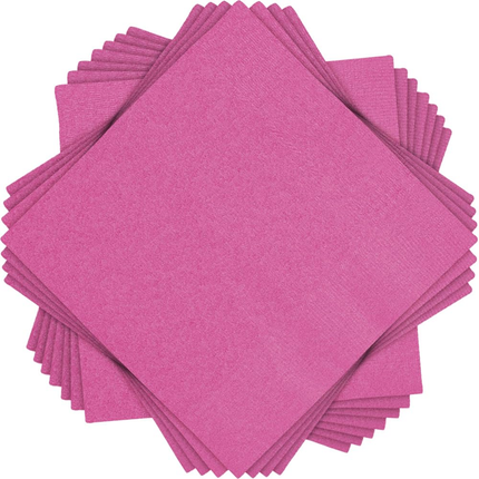 Hot Pink Solid Luncheon Paper Napkins, 20ct