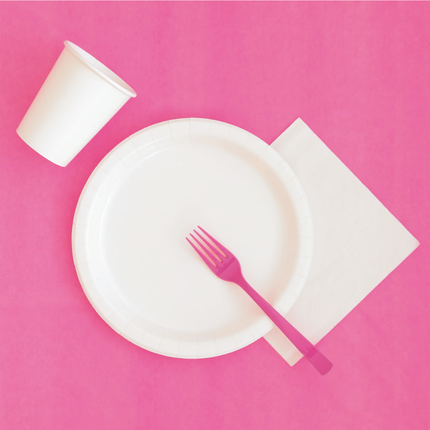Hot Pink Solid Rectangular Plastic Table Cover, 54" x 108"