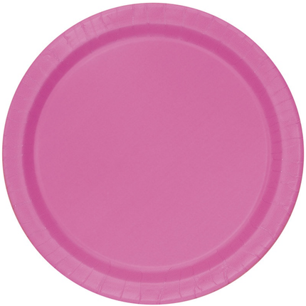 Hot Pink Solid Round 9" Dinner Plates, 16ct