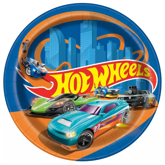 Hot Wheels Paper Party Dinner Plates 9" 8ct