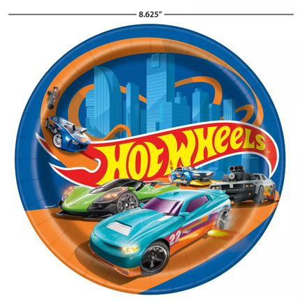Hot Wheels Paper Party Dinner Plates 9" 8ct