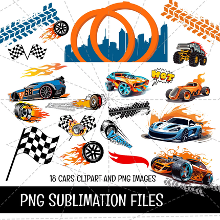 Hot Wheels Doodle Alphabet Letters PNG Bundle Instant Download