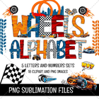 Hot Wheels Doodle Alphabet Letters PNG Bundle Instant Download