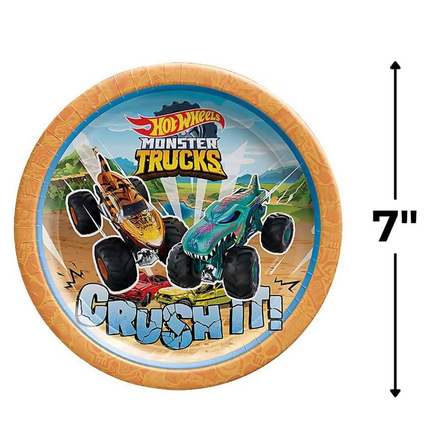 Hot Wheels Monster Truck Paper Plates 7″, 8 ct