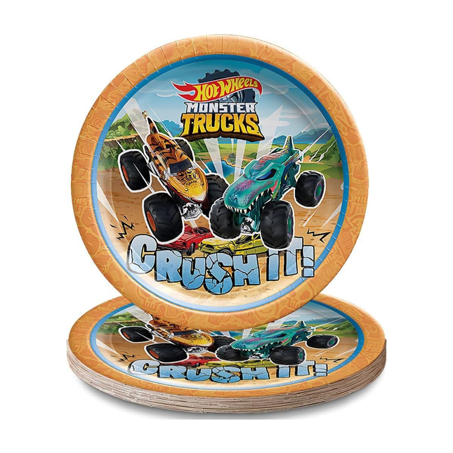 Hot Wheels Monster Truck Paper Plates 7″, 8 ct