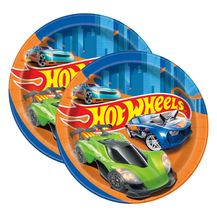 Hot Wheels Round Dessert Plates 7" 8ct