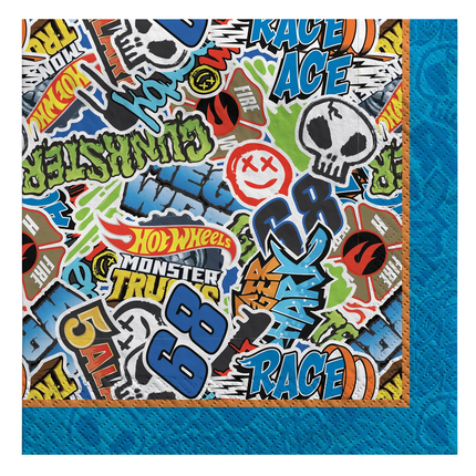 Hot Wheels Small Beverage Napkins, 16 Count