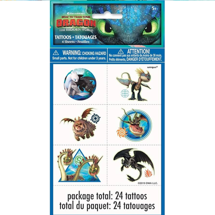 How to Train Your Dragon Temporary Tattoos – 24 Count