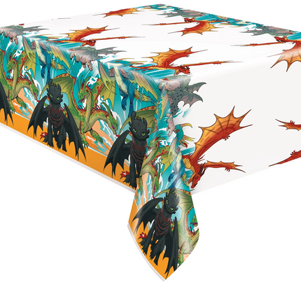 How to Train Your Dragon Plastic Table Cover 54" x 84" - component included in How to Train Your Dragon Birthday Party Supplies - Serves 16 Guests