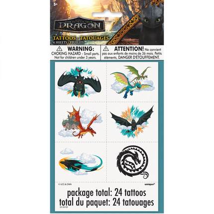 How to Train Your Dragon Temporary Tattoos – 24 Count