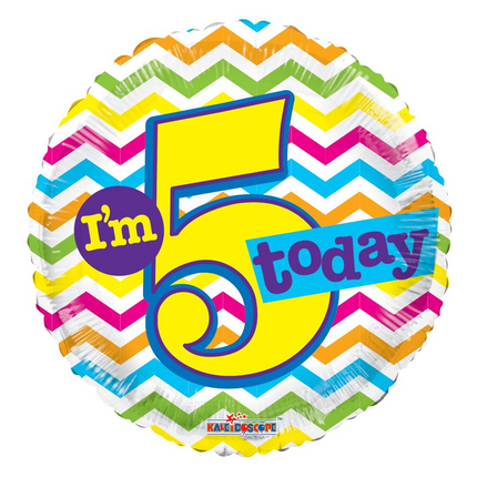 I'm 5 Today! Round foil Balloon 18"