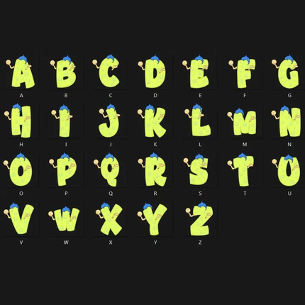 Inside Out 2 Doodle Alphabet Letters PNG Bundle Instant Download