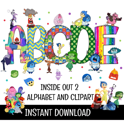 Inside Out Doodle Alphabet Bundle - Instant Download