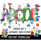 Inside Out Doodle Alphabet Bundle - Instant Download