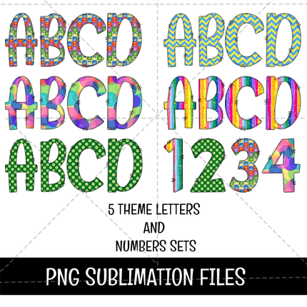 Inside Out Doodle Alphabet Bundle - Instant Download