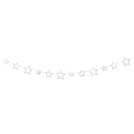 Space Iridescent Diecut Star Garland, 6ft