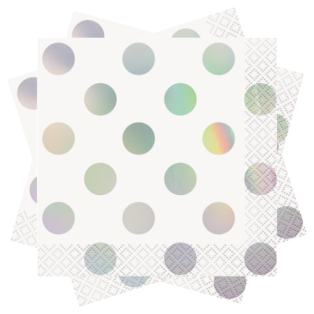 Iridescent Dot Beverage Napkins 16ct