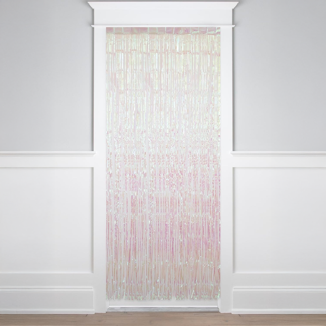 Iridescent Metallic Fringe Door Curtain, 3.25 ft x 6.5 ft