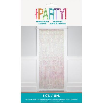 Iridescent Metallic Fringe Door Curtain, 3.25 ft x 6.5 ft