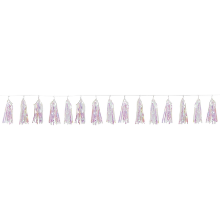 Iridescent Metallic Tassel Garland, 9 ft