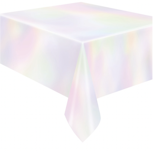 Iridescent Rectangular Foil Table Cover 50" x 84"