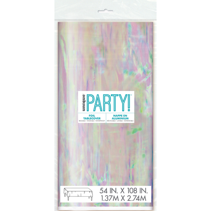 Iridescent Rectangular Foil Table Cover 50" x 84"