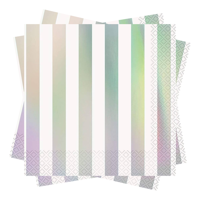 Iridescent Stripes Luncheon Napkins 16ct