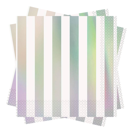 Iridescent set component: Iridescent Stripes Luncheon Napkins 16ct