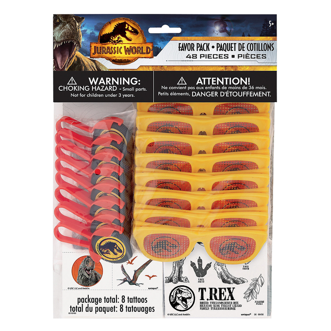 Jurassic World Birthday Party Favors for 8