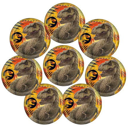 Jurassic World Paper Party Snack Plates 7", 8ct