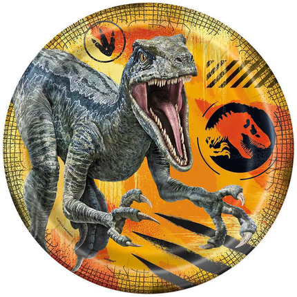 Jurassic World  Paper Party Dinner Plates 9", 8ct - product detail included in the set