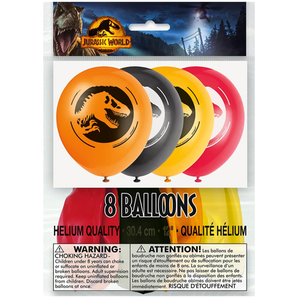 Jurassic World™ Latex Balloons 12", 8 Count