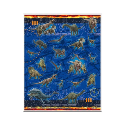 Jurassic World Sticker Sheets, 4 Sheets, 80 stickers