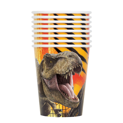  Jurassic World T-Rex Paper Cups 9 oz - 8 Ct