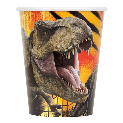  Jurassic World T-Rex Paper Cups 9 oz - 8 Ct
