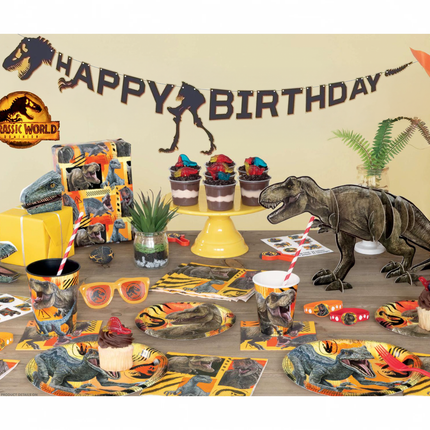 Jurassic World 3 Skeleton "Happy Birthday" Banner. 5 ft