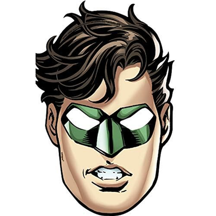 Green latern superhero with a green mask on a white background