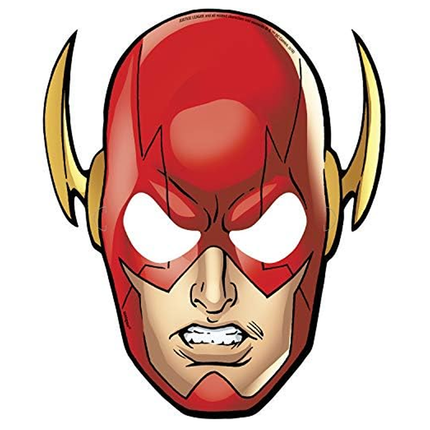 Flash superhero mask with gold accents on a white background