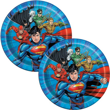 Justice League set component: Justice League™ Superman Paper Dessert Plates - 8 Ct.