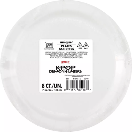 KPop Demon Hunters Round Dessert Plates (7", 8ct) | Party Plates