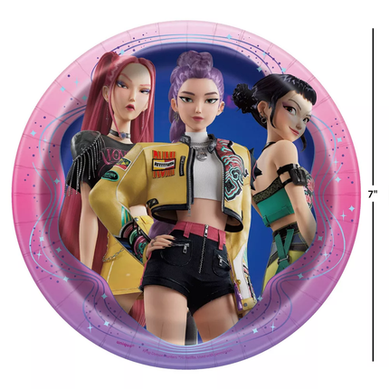 KPop Demon Hunters Round Dessert Plates (7", 8ct) | Party Plates