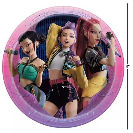 KPop Demon Hunters Dinner Plates (9", 8ct) | Disposable Plates