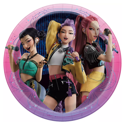 KPop Demon Hunters Dinner Plates (9", 8ct) | Disposable Plates - included product detail