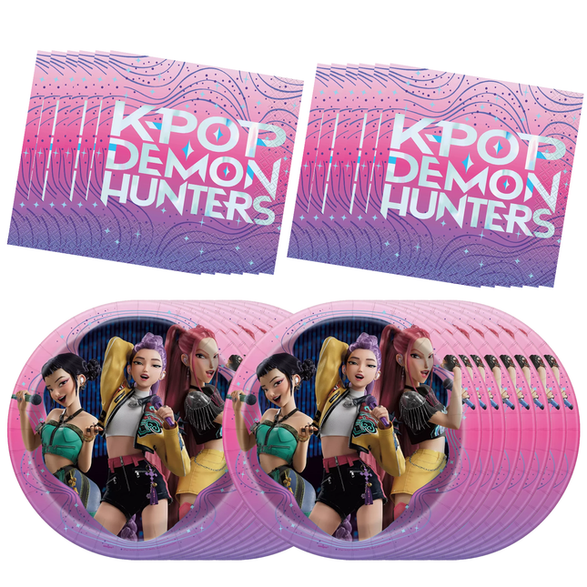KPop Plates and Napkins - 16 Pack