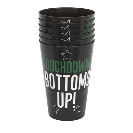 Kickoff Football 16oz Plastic Stadium Cup, 6ct