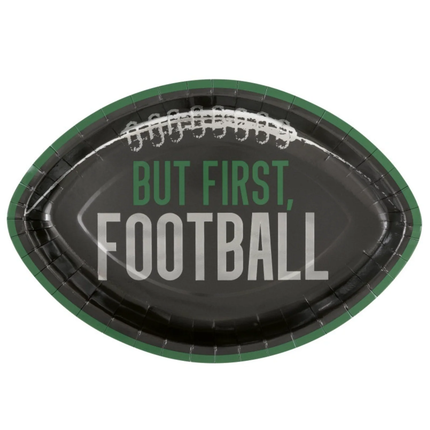 Kickoff Football "But First, Football" Shaped 12" Plates, 8ct