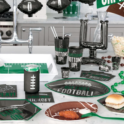 Kickoff Football "But First, Football" Shaped 12" Plates, 8ct