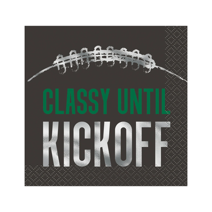 Kickoff Football "Classy Until Kickoff" Beverage Napkins, 16ct