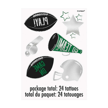 Kickoff Football Foil Tattoos, 24ct