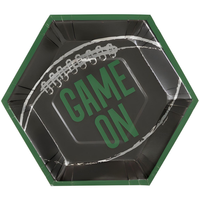 Kickoff Football "Game On" Hexagon Shaped 9.25" Plate